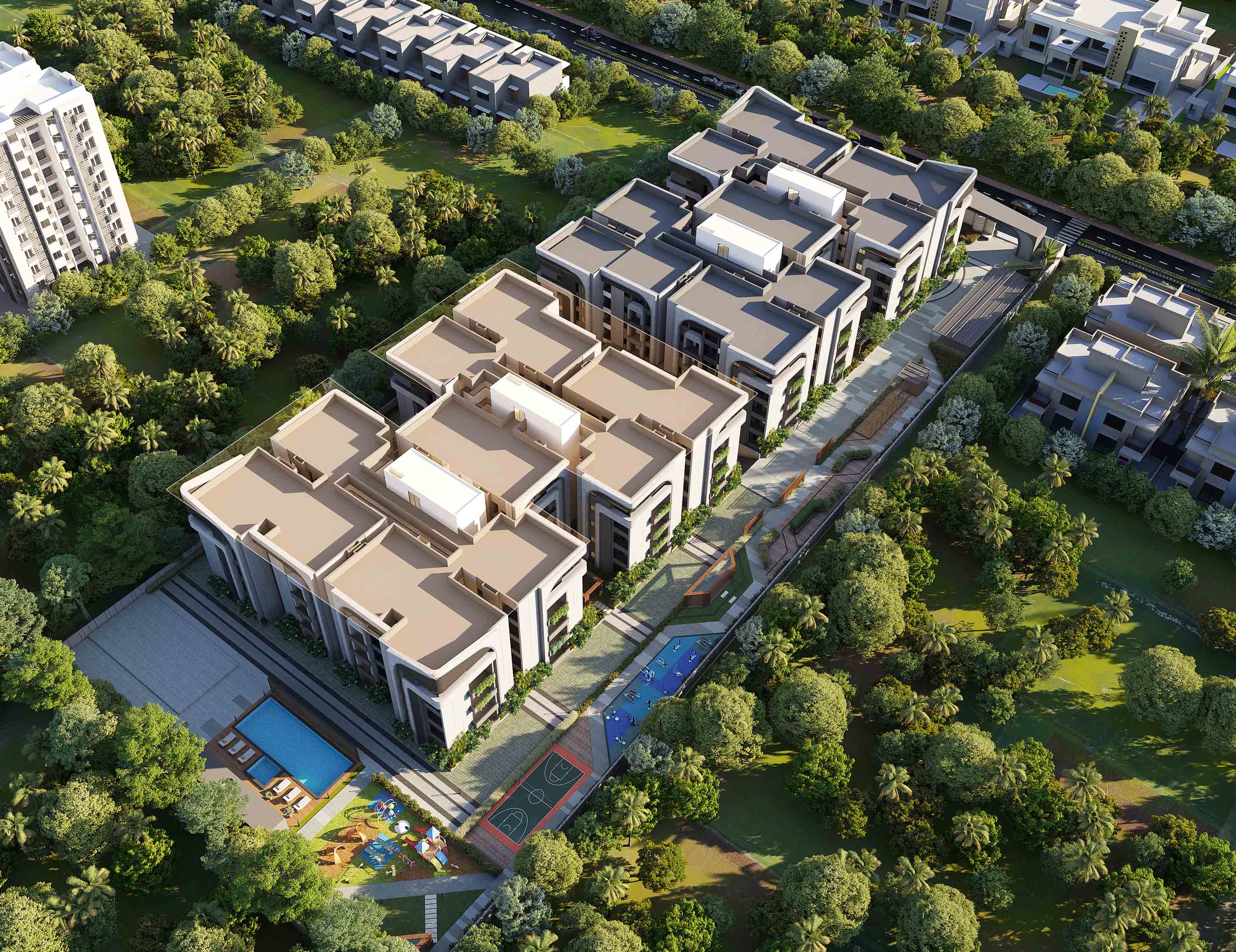 HAVENA H-shaped blocks aerial view